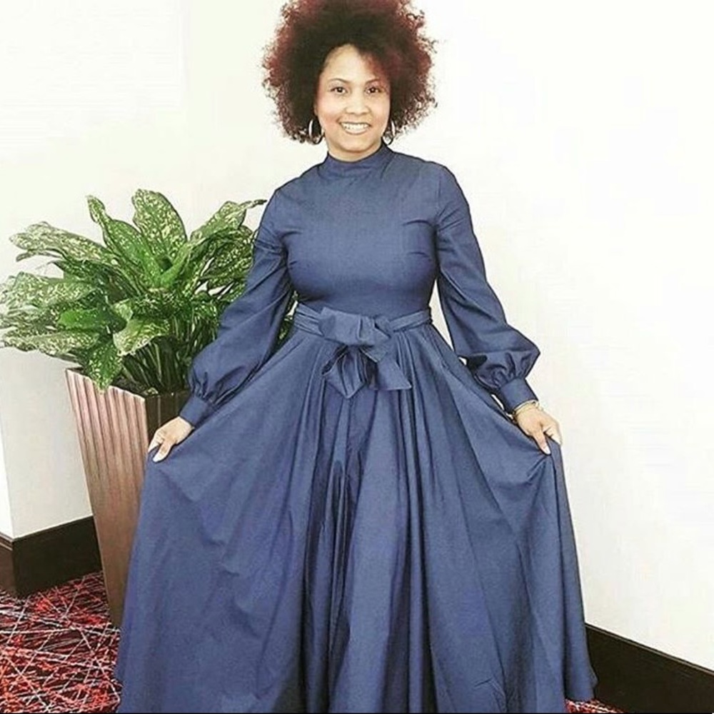 The Flare Denim Dress Back By Popular Demand - Picture 2 of 4